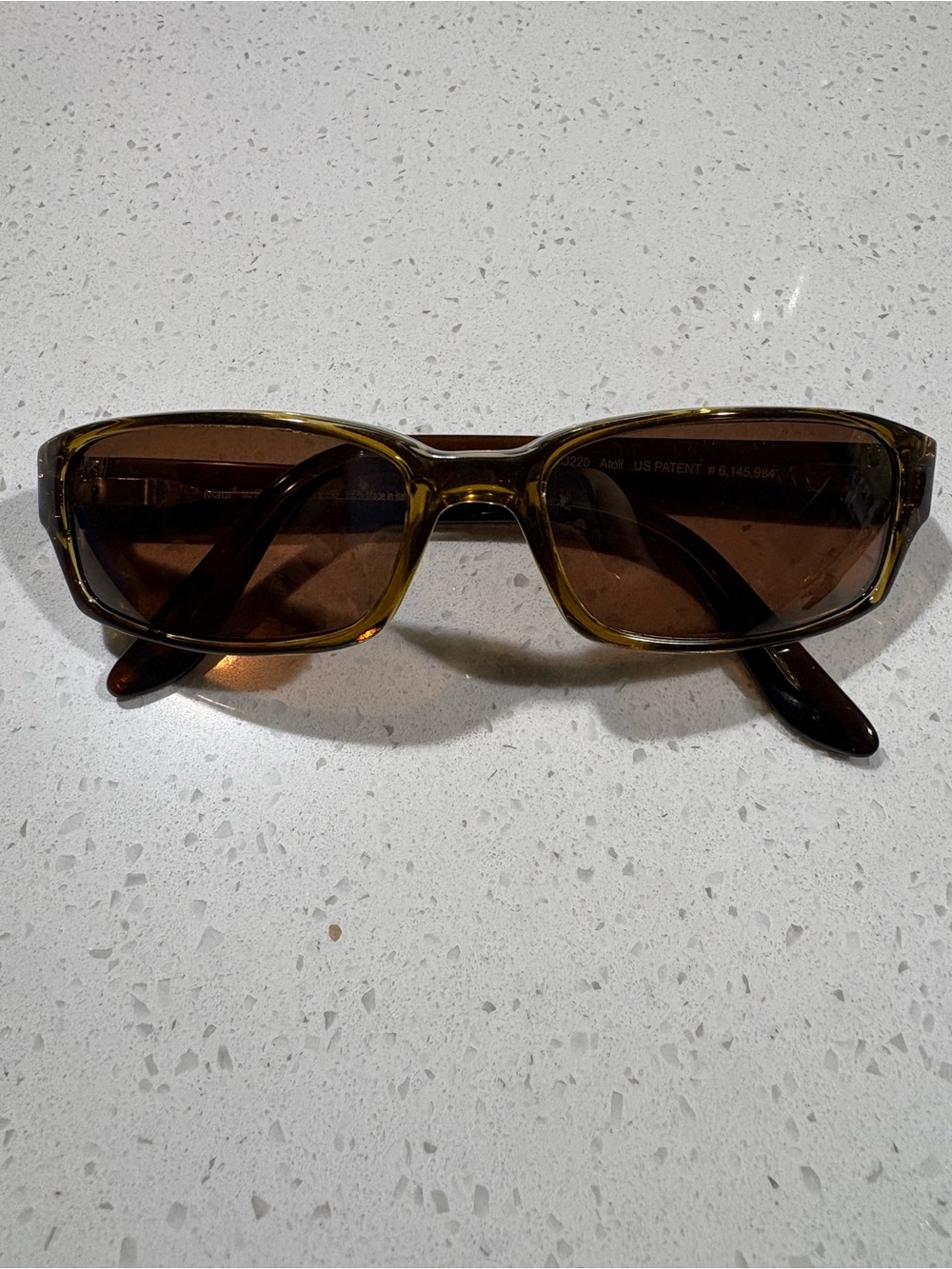 Maui Jim Tortoiseshell Brown Rectangular Sunglasses